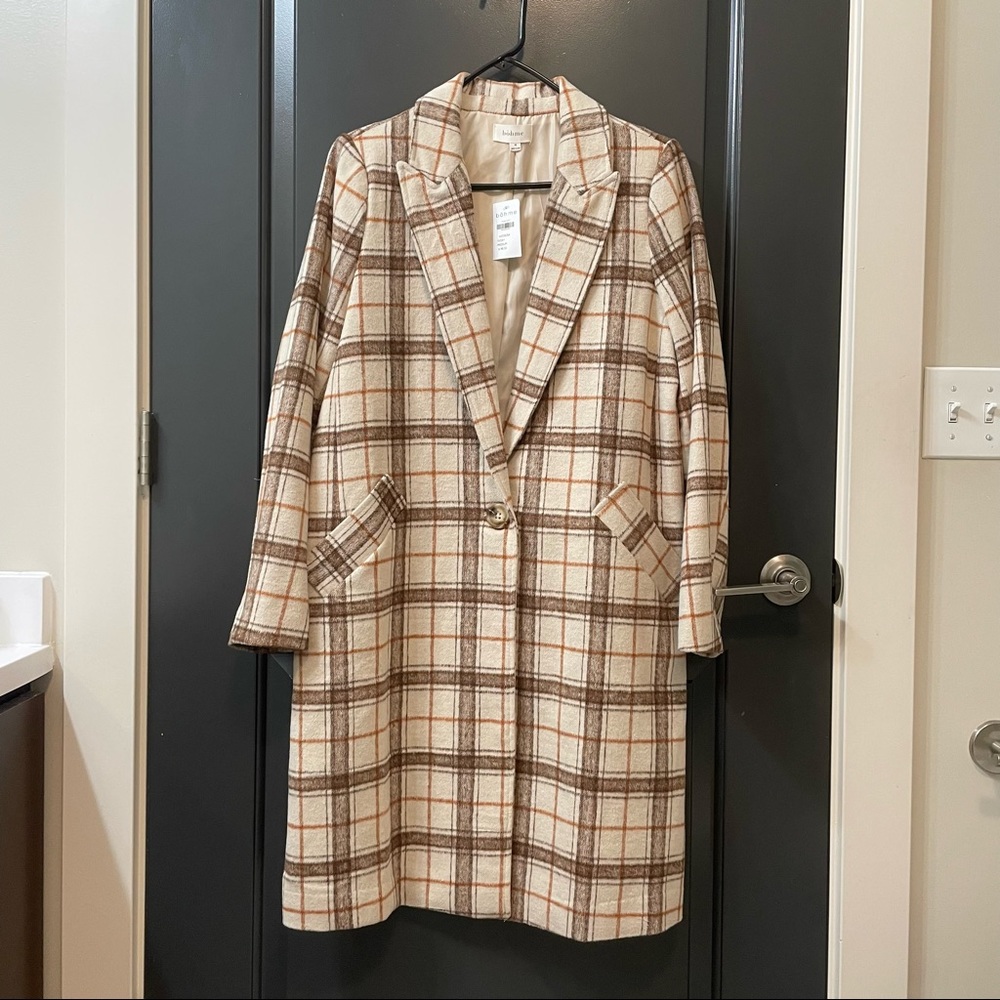 NWT! Böhme Fall Plaid Coat